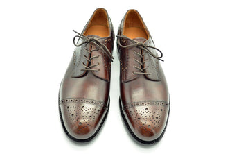 Hand-Painted Three-Joint Goodyear Engraved Derby Shoes