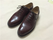 Handmade Goodyear One-piece Carved Oxford Men's Shoes