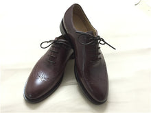 Handmade Goodyear One-piece Carved Oxford Men's Shoes