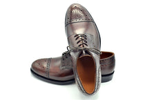 Hand-Painted Three-Joint Goodyear Engraved Derby Shoes