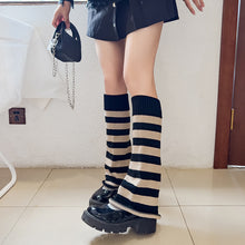 Striped wide-leg knitted trumpet socks Japanese style