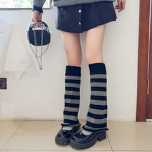 Striped wide-leg knitted trumpet socks Japanese style