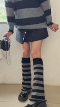 Striped wide-leg knitted trumpet socks Japanese style