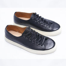 cowhide retro sneakers breathable handmade low-top casual shoe