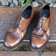 Hand Polished Retro Round Toe Leather Derbys