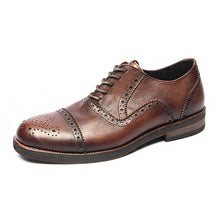 Vintage platform handmade British engraved cowhide brogue derby shoes