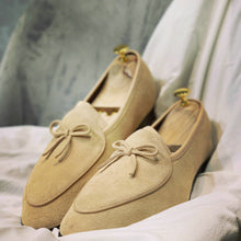 British suede fringed slip-on handmade loafers