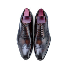 brogue colorblock engraved oxfords shoe