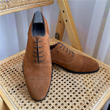 Suede Point Toe Oxford Dress Shoes