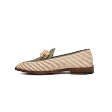 raffia summer slip-on loafers