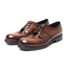 Hand Polished Retro Round Toe Leather Derby shoes