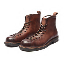 brown high top leather paratrooper boots martin boots