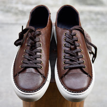 Washed cowhide soft sneaker casual men's shoes