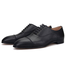 Handmade Purely Black Genuine Leather  Oxford Shoes dress shoes