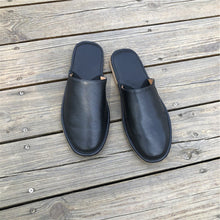 Summer British leather slip-on lazy half slippers sandal