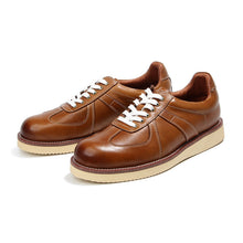 Classic Airplane Head Layer Leather Handmade Vintage Polished Sneakers