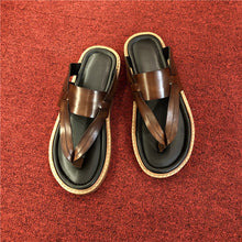 summer leather flip-flops non-slip sandals