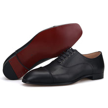 Handmade Purely Black Genuine Leather  Oxford Shoes dress shoes