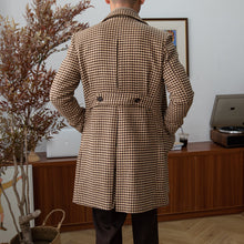 White plaid tweed Polo coat