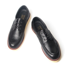 First layer cowhide retro distressed platform casual derby shoes