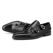 metal buckle  monk dress shoes