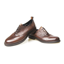 Retro round toe handmade men's formal oxford shoes