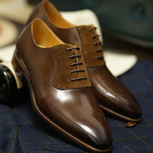 Vintage Genuine Leather Elegant Stylish Classic Lace-up Oxford Shoes