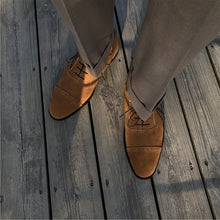 Suede Point Toe Oxford Dress Shoes