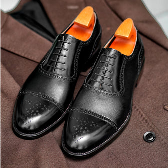 Handmade Wear-Resistant Pointed Casual Carved Breathable British Derby Shoes Dress shoe