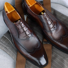 Brogue Print Design Custom oxfords shoes dress shoes