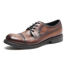 British Brock hand-polished vintage engraved leather shoes derby shoe