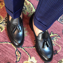 Brown Handmade Vintage Brushed Fringe Loafers