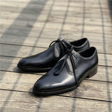 British handmade leather high-end carved oxford shoes