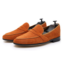 Business casual leather slip-on British loafers