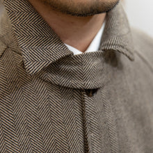 Brown Tweed Herringbone Balmacon Coat