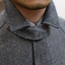 Gray Tweed Herringbone Balmacon Coat