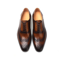 Genuine Cowhide Leather Brogue Oxford Dress Shoes