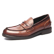 British  washed and scrubbed old retro loafers shoes