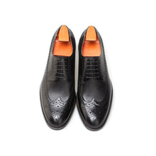 Men's leather black derby shoes dress shoe