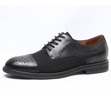 British vintage leather stitching brogue derby shoes