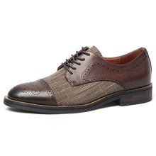 British vintage leather stitching brogue derby shoes