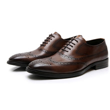 Brown brogue all match fashion leather shoes oxford