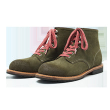 Men Green Suede Lace up Ankle Boots