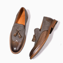 Suede Tassel Wingtip Loafers Awesome Handmade Leather  Shoes